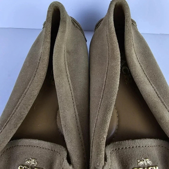 Coach Amber Camel Suede Loafers Size 8.5 Slip Ons - Picture 4 of 10